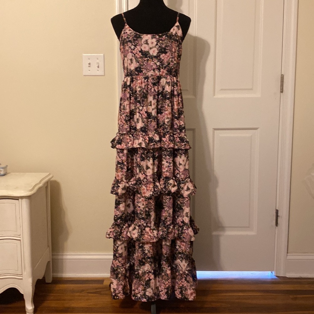 Altar'd State floral with ruffles maxi dress